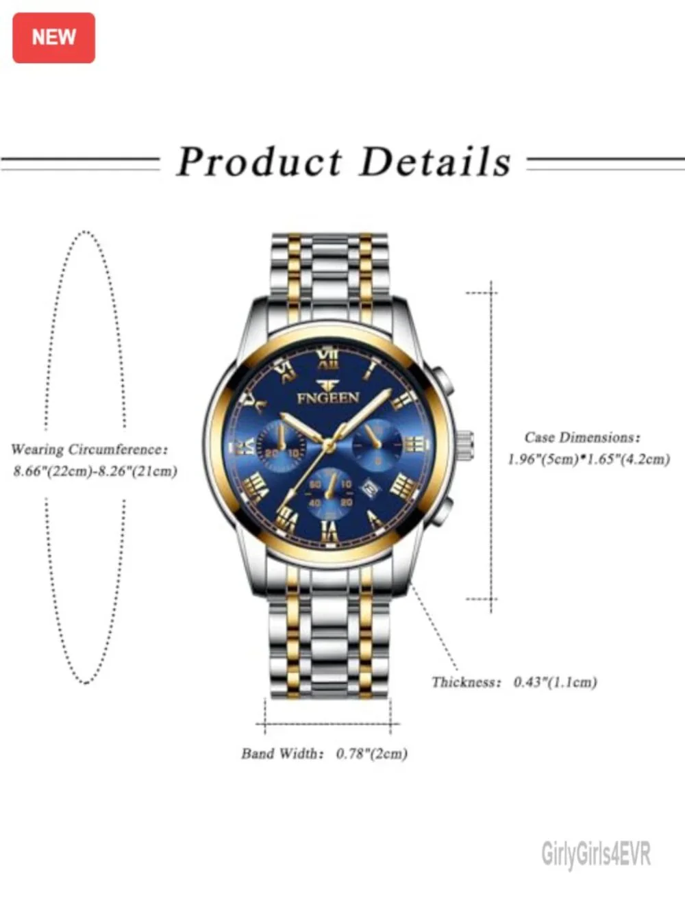 His Hers Matching Watch Set Stainless Steel Quartz Analog Waterproof